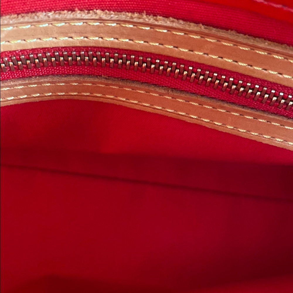 Louis Vuitton Red and Brown Patent Leather Tote - Picture 14 of 15